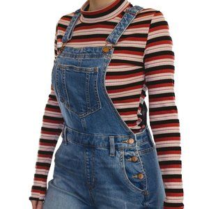 ✨ Red White Striped Turtleneck Long Sleeve Shirt